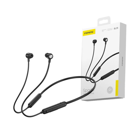 Foneng Bluetooth Neckband Earphones BL35 130mAh Black